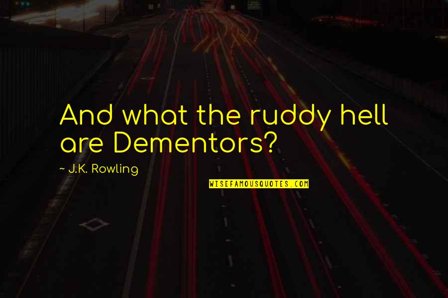 Dementors Quotes By J.K. Rowling: And what the ruddy hell are Dementors?