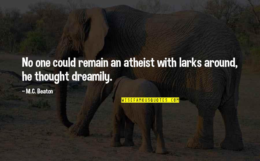 Demetrion George Quotes By M.C. Beaton: No one could remain an atheist with larks