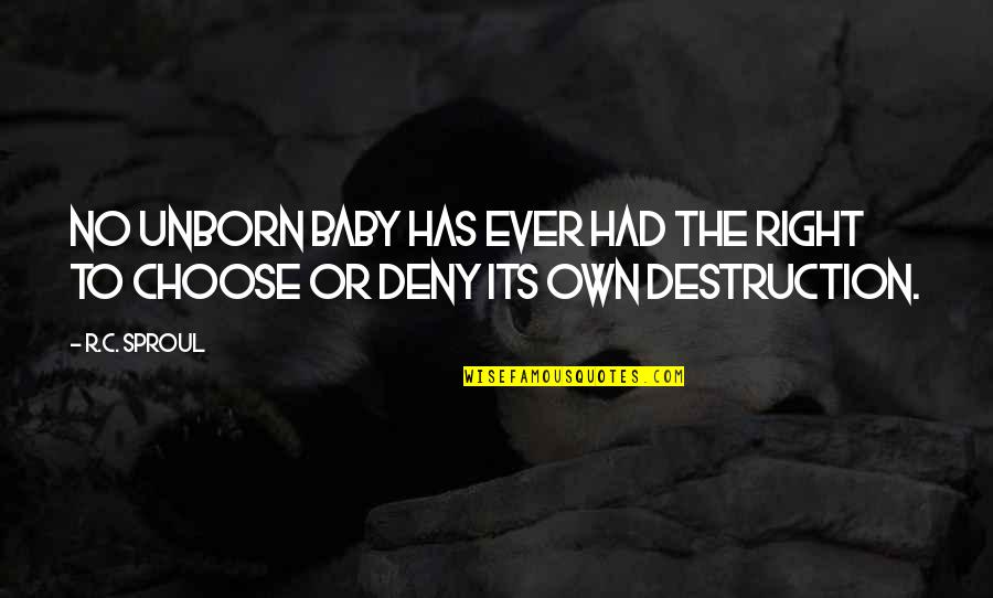 Demeures Du Quotes By R.C. Sproul: No unborn baby has ever had the right