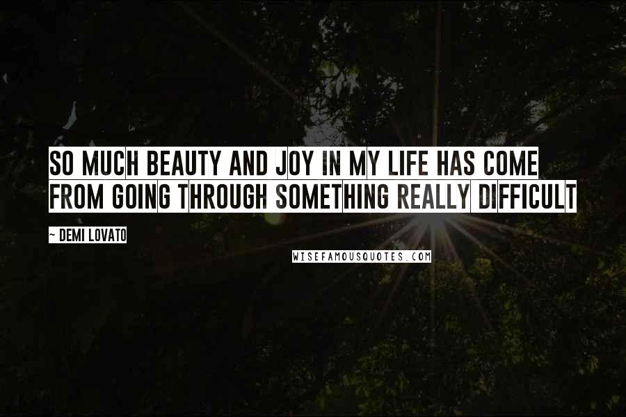 Demi Lovato quotes: So much beauty and joy in my life has come from going through something really difficult