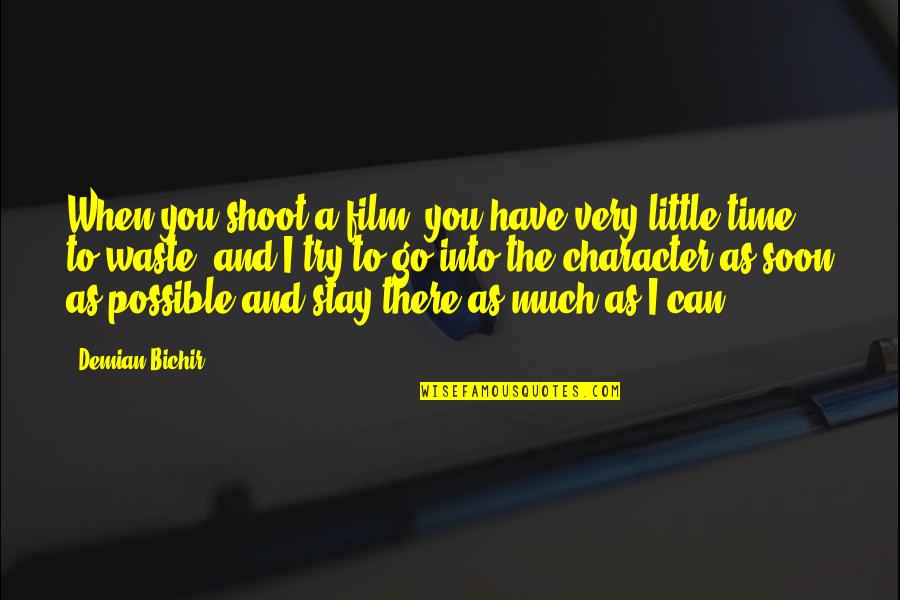 Demian Bichir Quotes By Demian Bichir: When you shoot a film, you have very Demian Bichir Quotes By Demian Bichir: When you shoot a film, you have very
