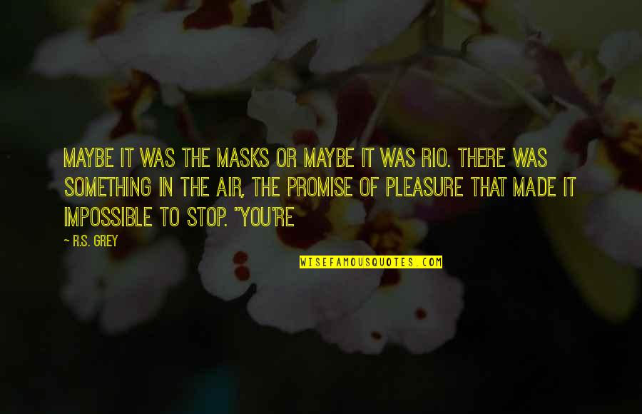 Demick South Quotes By R.S. Grey: Maybe it was the masks or maybe it Demick South Quotes By R.S. Grey: Maybe it was the masks or maybe it