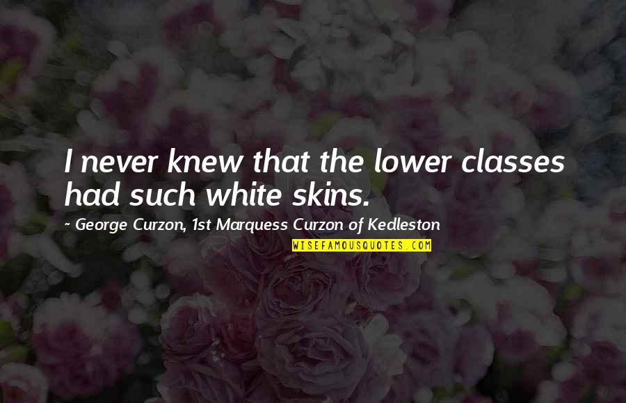 Demilitarized Zone Quotes By George Curzon, 1st Marquess Curzon Of Kedleston: I never knew that the lower classes had