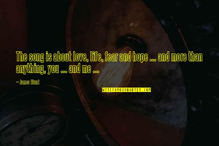 Demink Enterprises Quotes By James Blunt: The song is about love, life, fear and Demink Enterprises Quotes By James Blunt: The song is about love, life, fear and