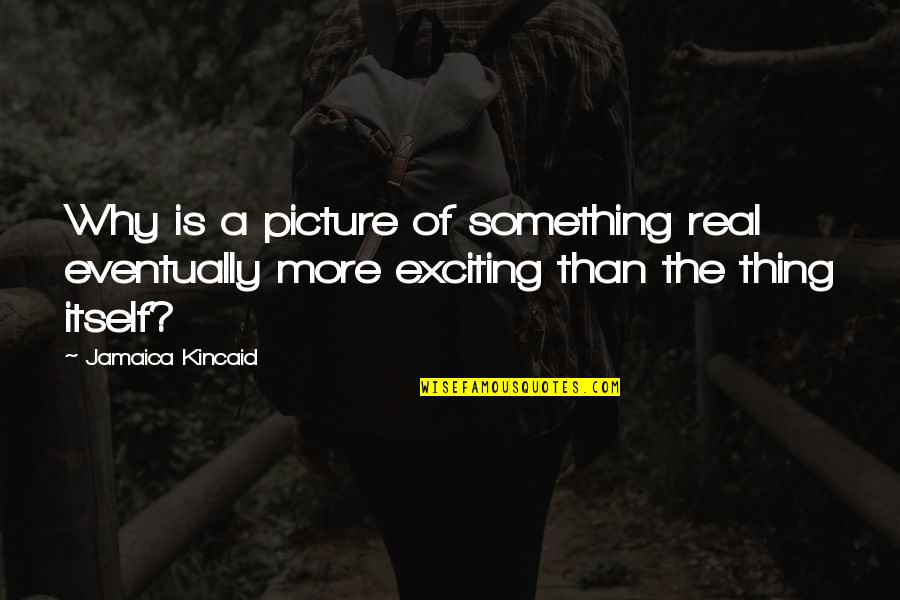 Demised Wall Quotes By Jamaica Kincaid: Why is a picture of something real eventually Demised Wall Quotes By Jamaica Kincaid: Why is a picture of something real eventually