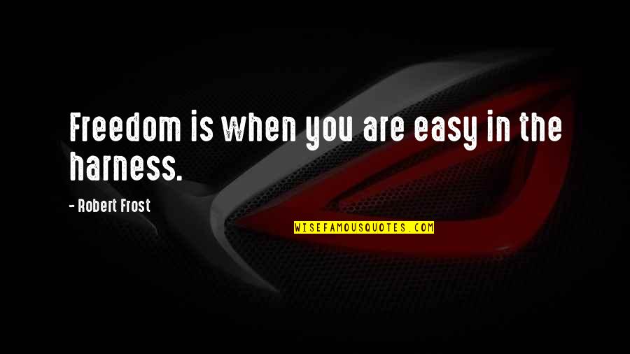 Demner Merlicek Quotes By Robert Frost: Freedom is when you are easy in the