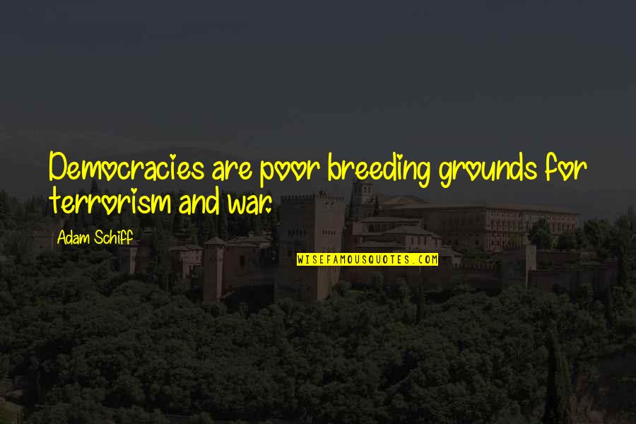 Democracies Quotes By Adam Schiff: Democracies are poor breeding grounds for terrorism and