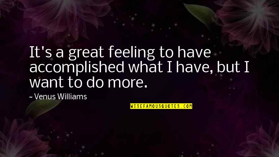 Democract Quotes By Venus Williams: It's a great feeling to have accomplished what