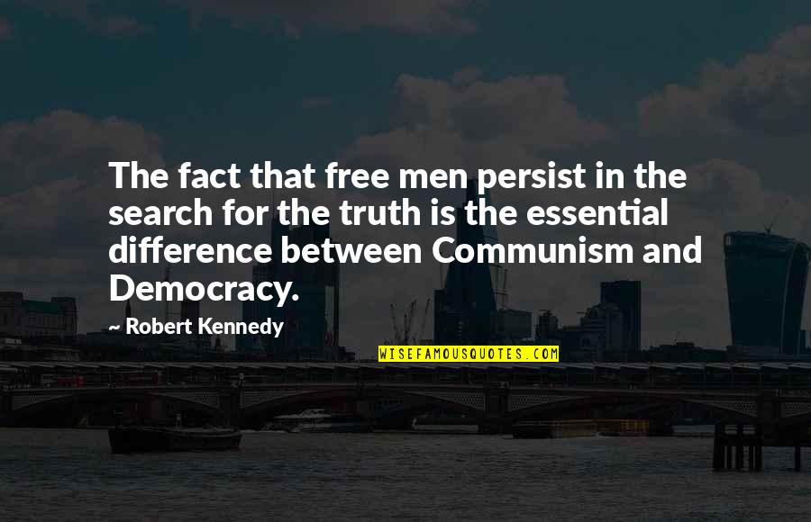 Democracy And Communism Quotes By Robert Kennedy: The fact that free men persist in the