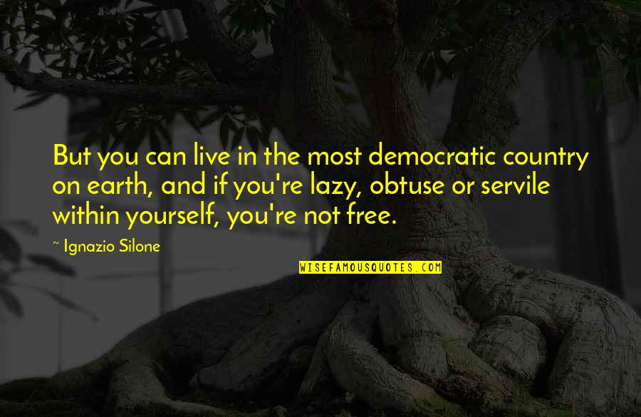 Democracy And Freedom Quotes By Ignazio Silone: But you can live in the most democratic