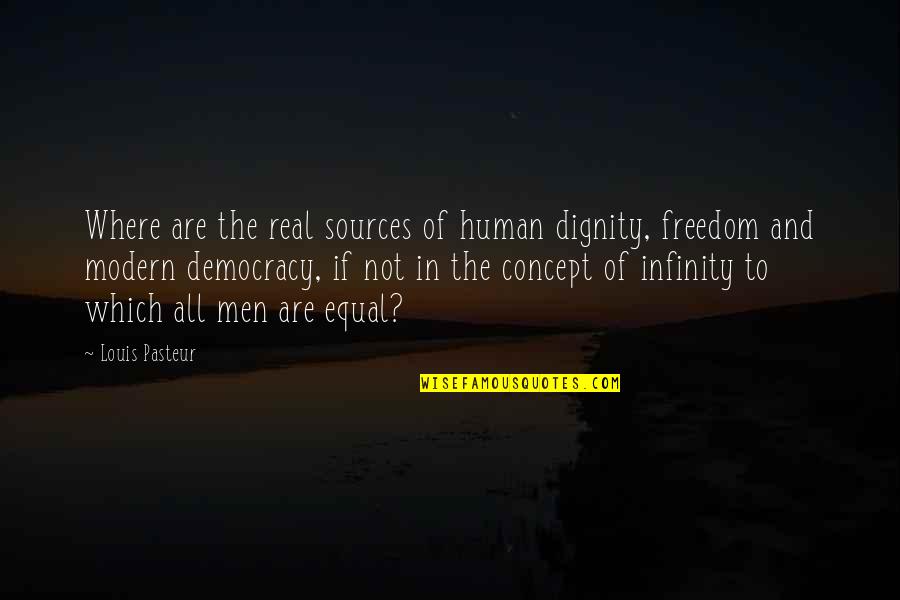 Democracy And Freedom Quotes By Louis Pasteur: Where are the real sources of human dignity,