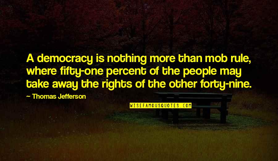 Democracy Thomas Jefferson Quotes By Thomas Jefferson: A democracy is nothing more than mob rule,
