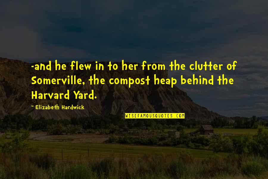 Democratizing Wealth Quotes By Elizabeth Hardwick: -and he flew in to her from the