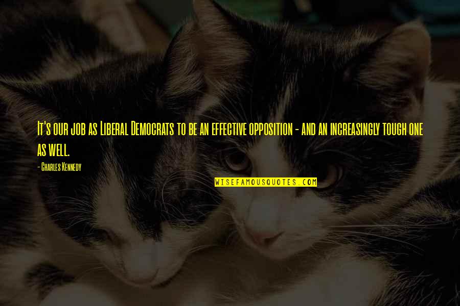 Democrats Quotes By Charles Kennedy: It's our job as Liberal Democrats to be Democrats Quotes By Charles Kennedy: It's our job as Liberal Democrats to be