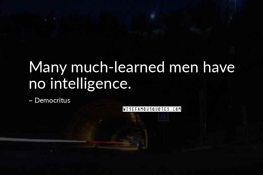 Democritus quotes: Many much-learned men have no intelligence.