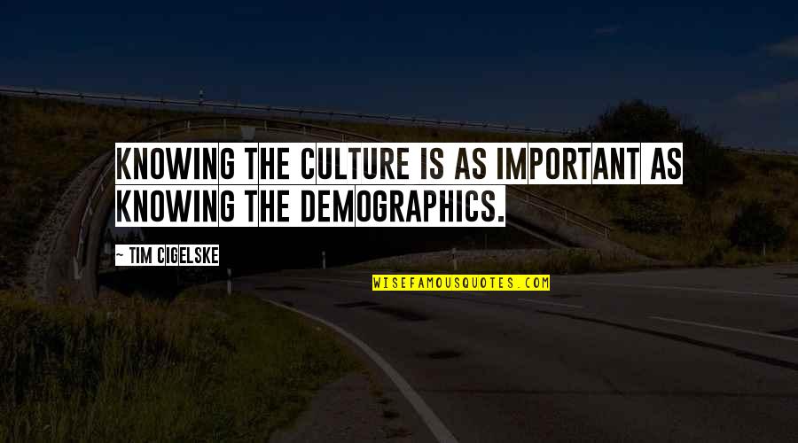 Demographics Of Us Quotes By Tim Cigelske: Knowing the culture is as important as knowing