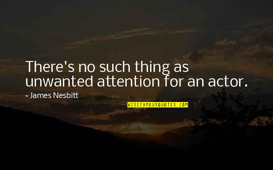 Demokratie Entwicklung Quotes By James Nesbitt: There's no such thing as unwanted attention for