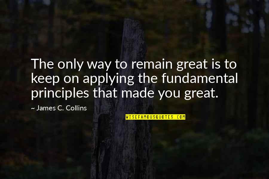 Demon Slayer Quotes By James C. Collins: The only way to remain great is to Demon Slayer Quotes By James C. Collins: The only way to remain great is to