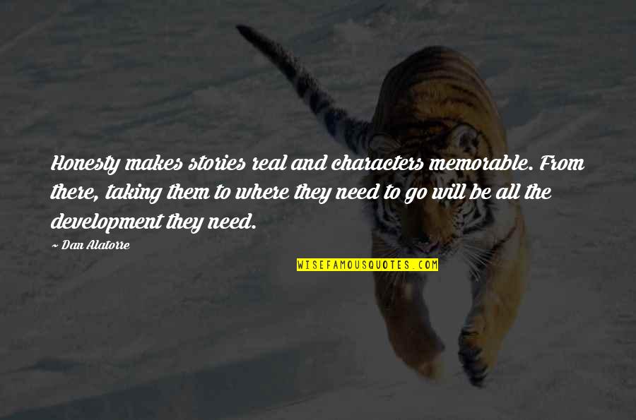 Demondrae Quotes By Dan Alatorre: Honesty makes stories real and characters memorable. From Demondrae Quotes By Dan Alatorre: Honesty makes stories real and characters memorable. From