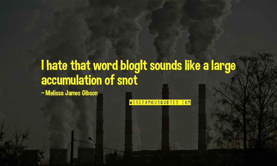 Demonizes Quotes By Melissa James Gibson: I hate that word blogIt sounds like a