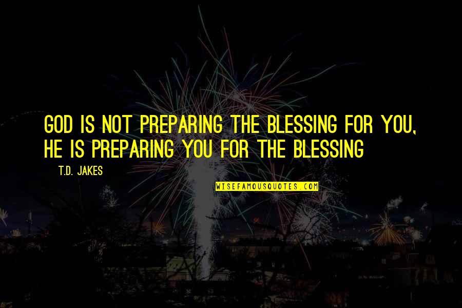 Demostrar Significado Quotes By T.D. Jakes: God is not preparing the Blessing for YOU,