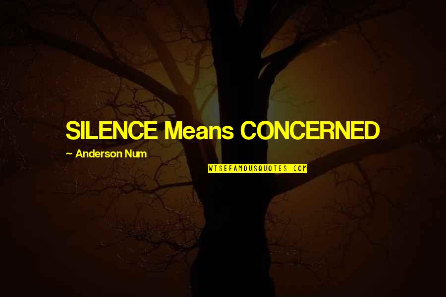 Demureness Synonyme Quotes By Anderson Num: SILENCE Means CONCERNED