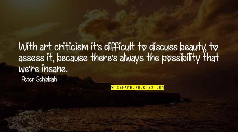 Demurest Quotes By Peter Schjeldahl: With art criticism it's difficult to discuss beauty,