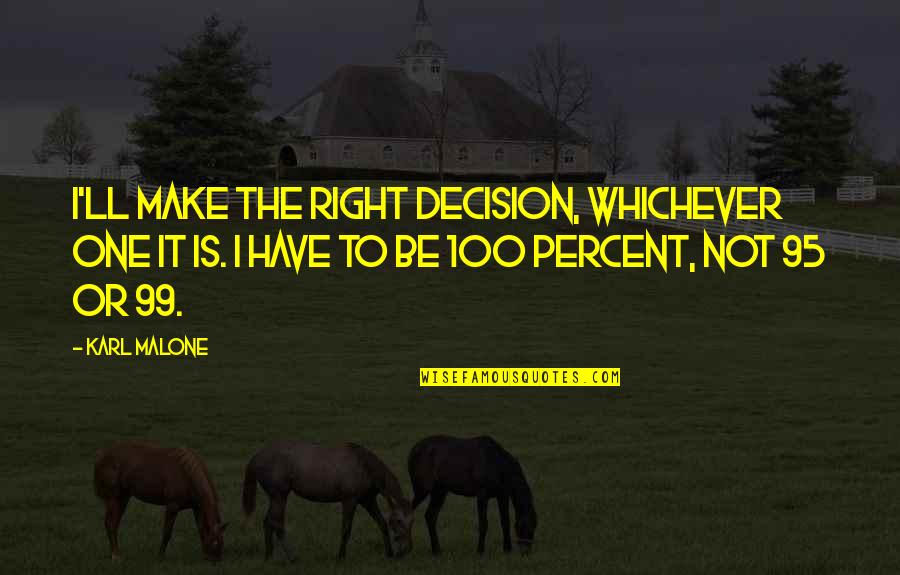 Demytholgy Quotes By Karl Malone: I'll make the right decision, whichever one it