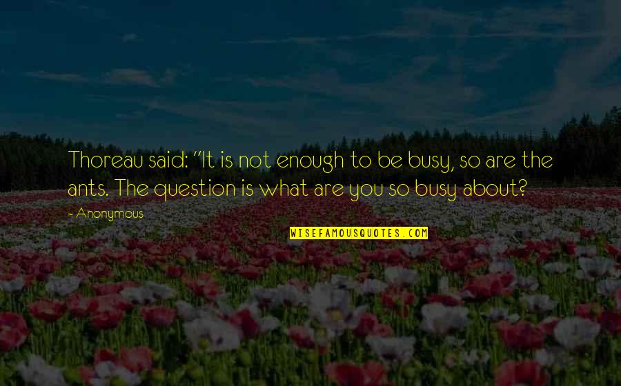 Den Watts Quotes By Anonymous: Thoreau said: "It is not enough to be