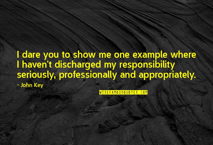 Denatures Quotes By John Key: I dare you to show me one example Denatures Quotes By John Key: I dare you to show me one example