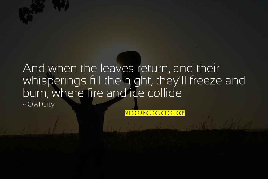 Denaults Carlsbad Quotes By Owl City: And when the leaves return, and their whisperings