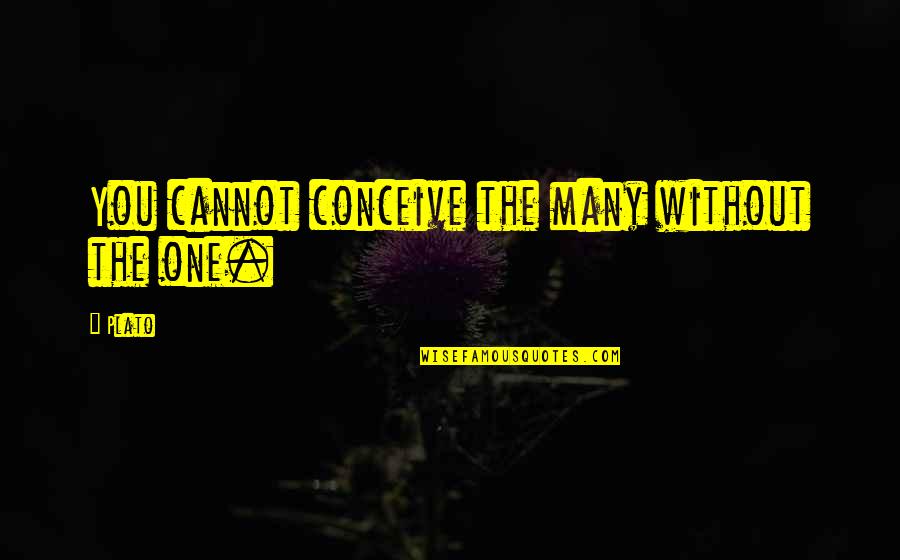 Deneane Quotes By Plato: You cannot conceive the many without the one.