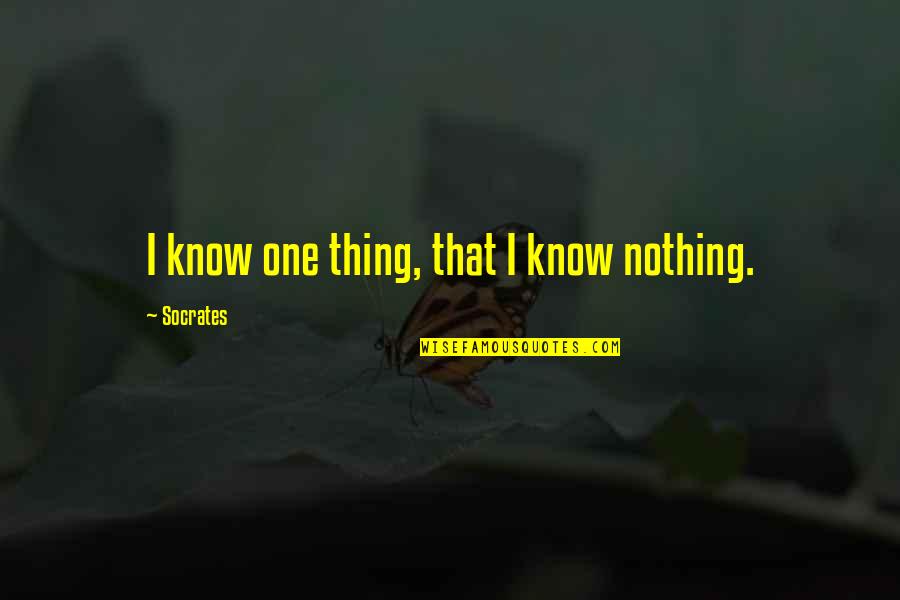 Denell Brooks Quotes By Socrates: I know one thing, that I know nothing.