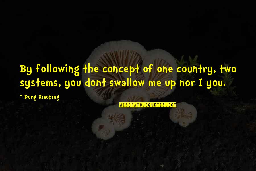 Deng Xiaoping Quotes By Deng Xiaoping: By following the concept of one country, two