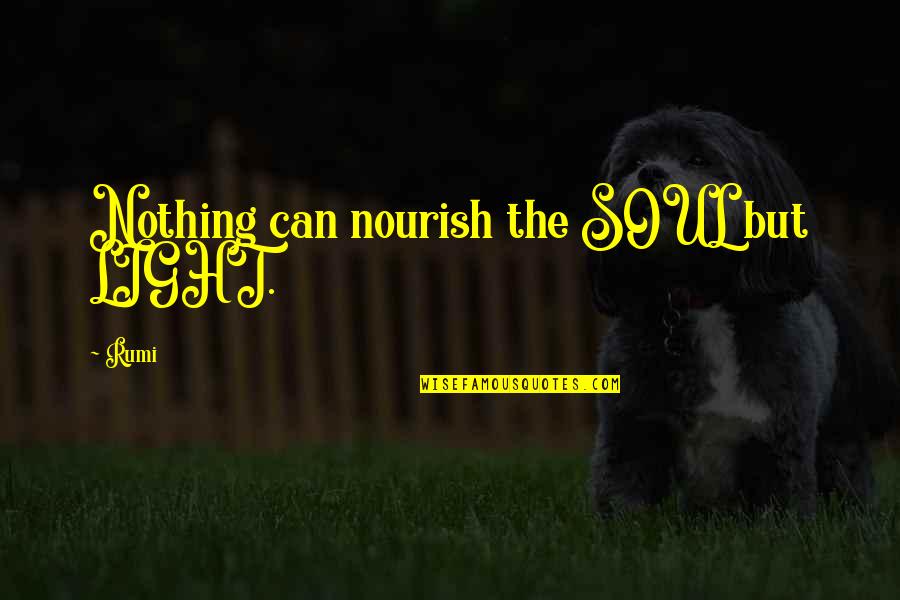 Denganmu Tuhan Quotes By Rumi: Nothing can nourish the SOUL but LIGHT.