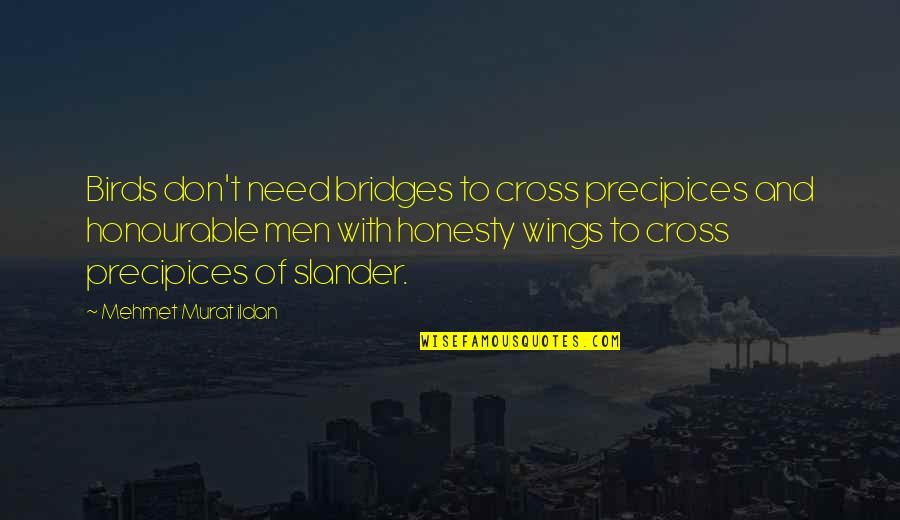 Denholm Quotes By Mehmet Murat Ildan: Birds don't need bridges to cross precipices and