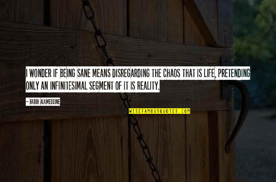 Denial Of Reality Quotes By Rabih Alameddine: I wonder if being sane means disregarding the