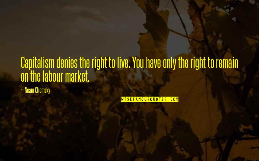 Denies Quotes By Noam Chomsky: Capitalism denies the right to live. You have
