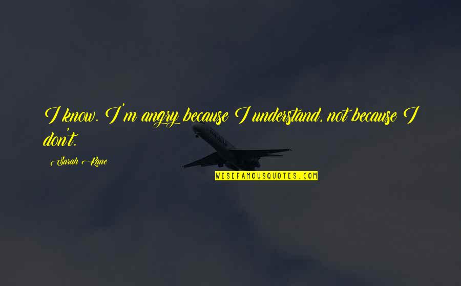 Denika Mcmillen Quotes By Sarah Kane: I know. I'm angry because I understand, not