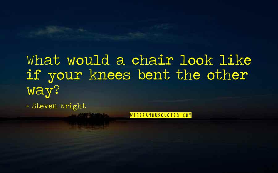 Denim Skirt Quotes By Steven Wright: What would a chair look like if your