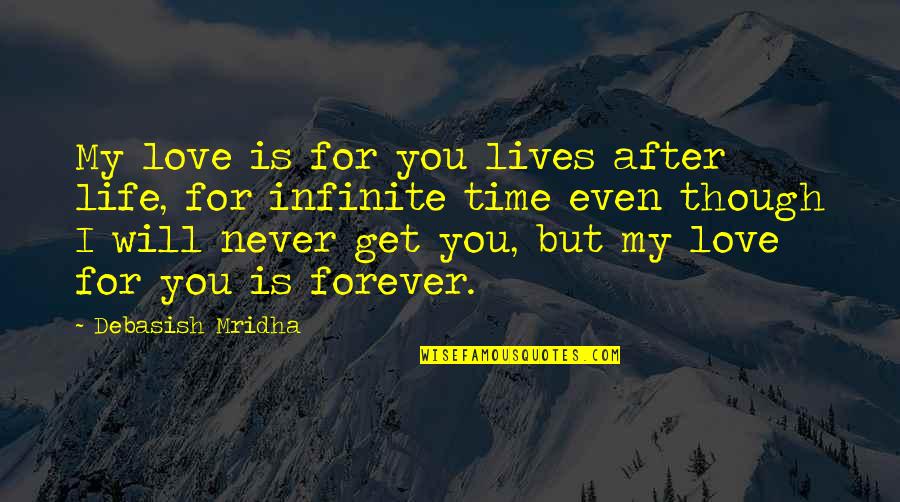 Denim Text Quotes By Debasish Mridha: My love is for you lives after life,