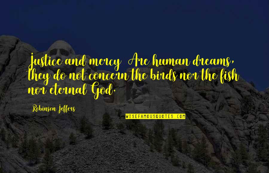 Deniplant Quotes By Robinson Jeffers: Justice and mercy/ Are human dreams, they do