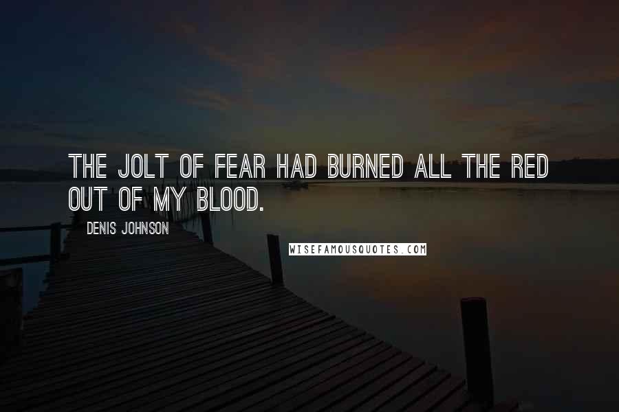 Denis Johnson quotes: The jolt of fear had burned all the red out of my blood.