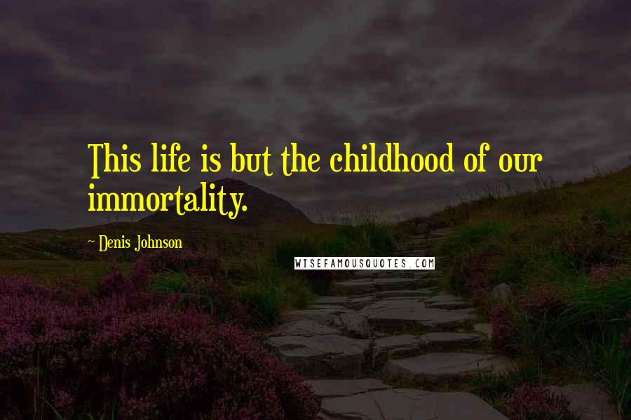 Denis Johnson quotes: This life is but the childhood of our immortality.