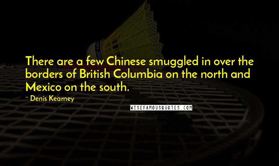 Denis Kearney quotes: There are a few Chinese smuggled in over the borders of British Columbia on the north and Mexico on the south.