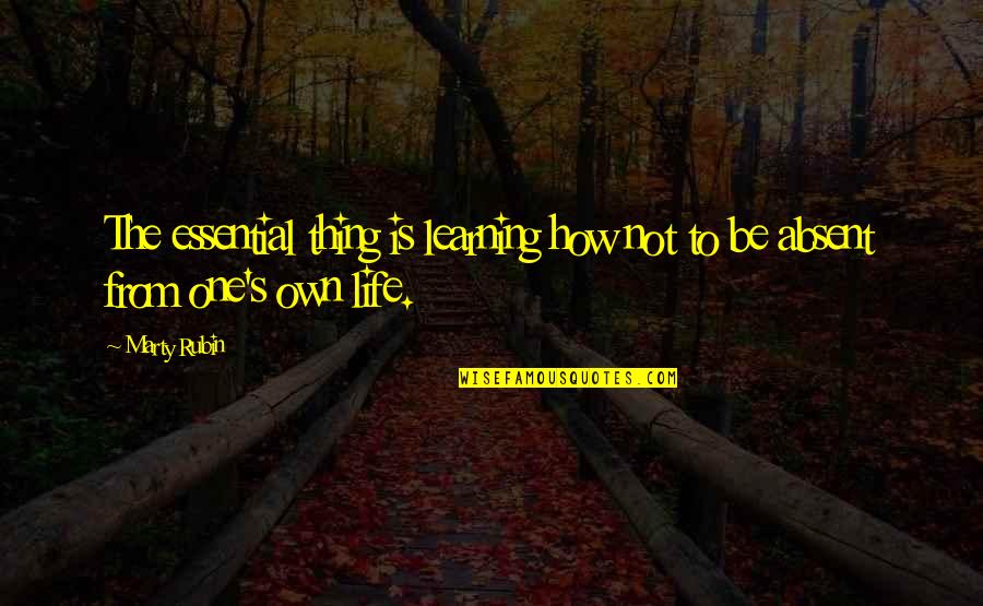 Denis Watley Quotes By Marty Rubin: The essential thing is learning how not to