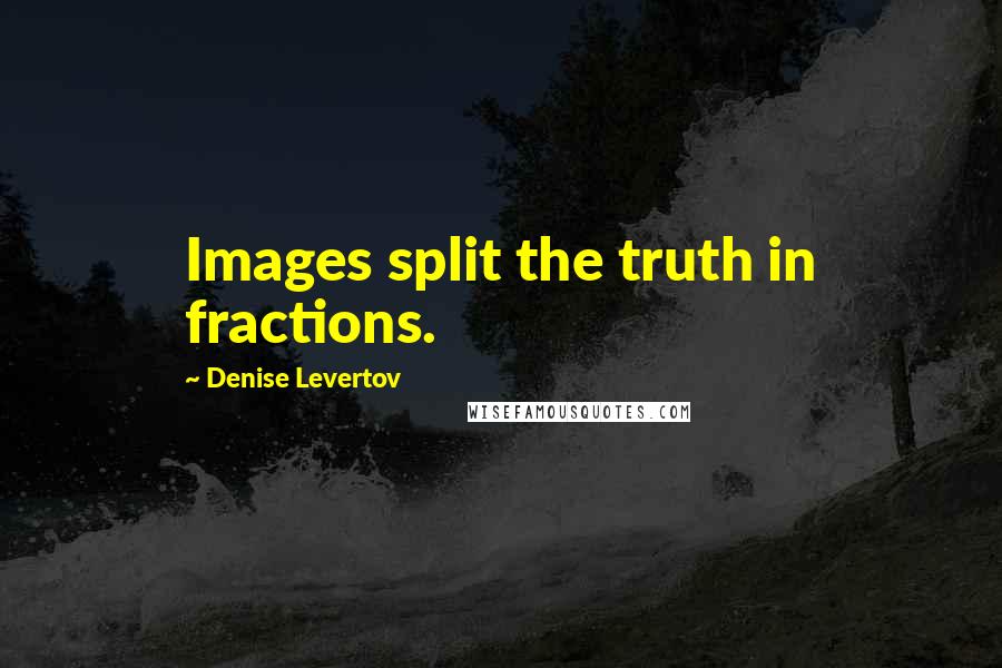 Denise Levertov quotes: Images split the truth in fractions.