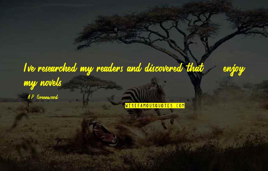 Denishawn 1930 Quotes By A.P. Greenwood: I've researched my readers and discovered that 93% Denishawn 1930 Quotes By A.P. Greenwood: I've researched my readers and discovered that 93%