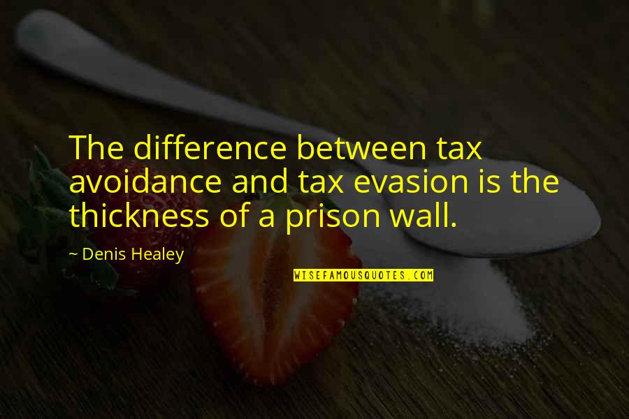 Denis's Quotes By Denis Healey: The difference between tax avoidance and tax evasion