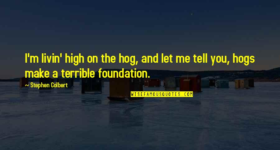 Denkova Quotes By Stephen Colbert: I'm livin' high on the hog, and let